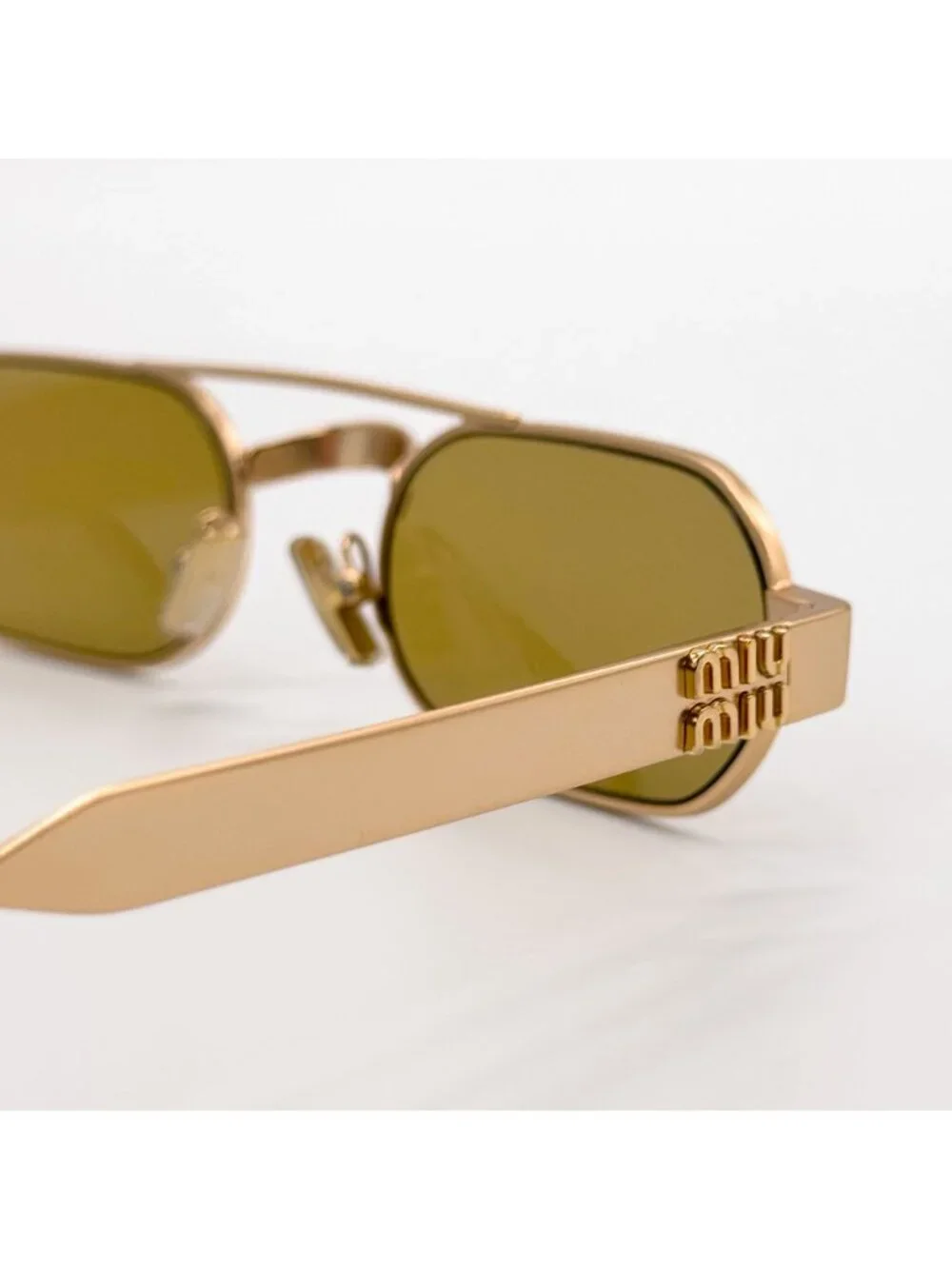 New Miu Miu MUB52S 22M10Y Gold Yellow Women Sunglasses SMU B52